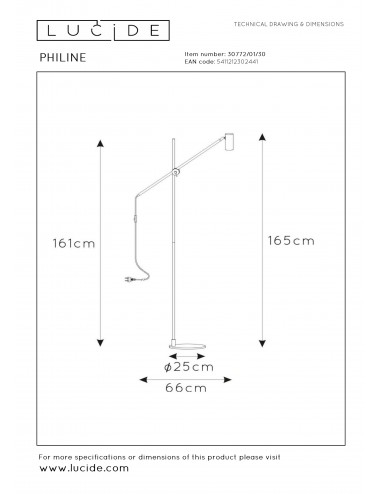 Stāvlampa Philine 30772/01/30 | Lucide | TavaGaisma.lv