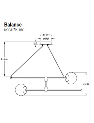 Pendant lamp Balance MOD317PL-04G |Maytoni | TavaGaisma.lv/en