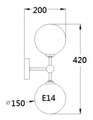 Wall lamp Dorado 2 LP-002/2W BK |Light Prestige | TavaGaisma.lv/en