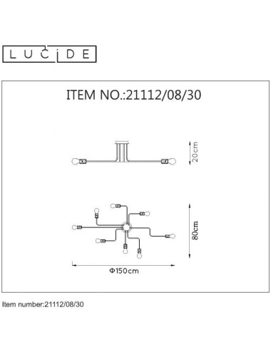 Потолочная лампа Lester 21112/08/30 | Lucide | TavaGaisma.lv/ru