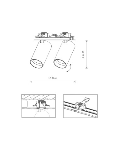 Iebūvējama lampa Mono surface II