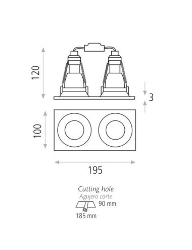 Recessed lamp Waka 2L