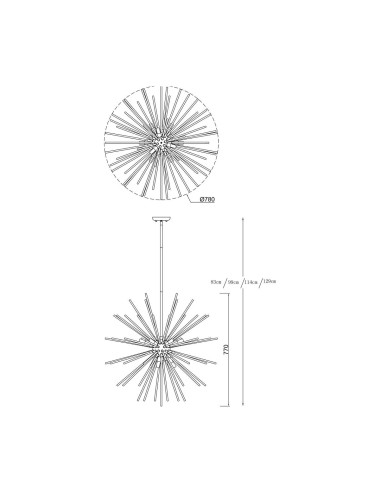 Griestu lampa Urchin P0491-09C-F7DY | Zuma Line | TavaGaisma.lv