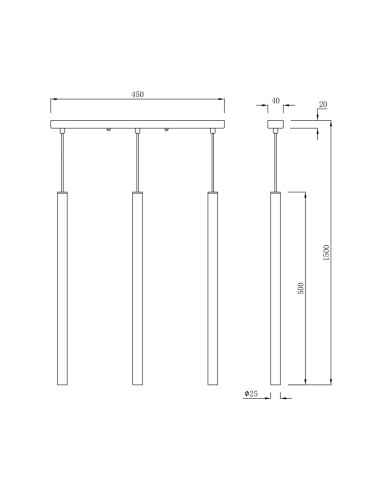 Pendant lamp Lungo LP-894/3L GD |Light Prestige | TavaGaisma.lv/en