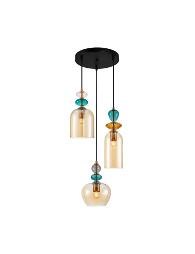 Pendant lamp Busco PND-30263-3A-BRO-AMB |Italux | TavaGaisma.lv/en