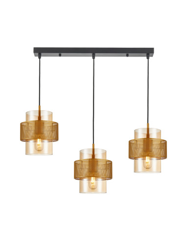 Pendant lamp Vinoti PND-22132-3S-GD-AMB |Italux | TavaGaisma.lv/en