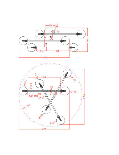 Ceiling lamp Dorado 6 LP-002/6C |Light Prestige | TavaGaisma.lv/en