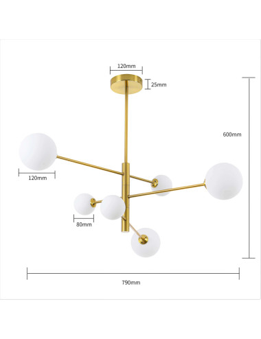 Griestu lampa Dorado 6 LP-002/6P | Light Prestige | TavaGaisma.lv