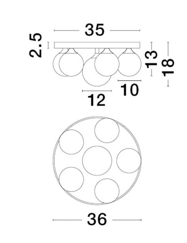 Griestu lampa Edem Ø35