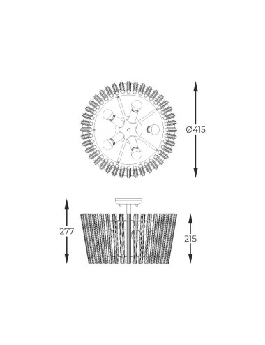 Chandelier Bach Ø41,5 C0547-05H-F9AC | Zuma Line | TavaGaisma.lv/en