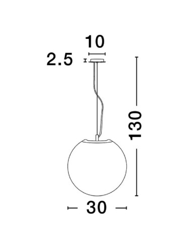 Piekaramā lampa Nevoso Ø30