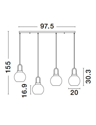 Piekaramā lampa Irvine 9241180 | Nova Luce | TavaGaisma.lv