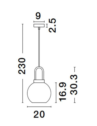 Pendant lamp Irvine Ø20 9241170 | Nova Luce | TavaGaisma.lv/en