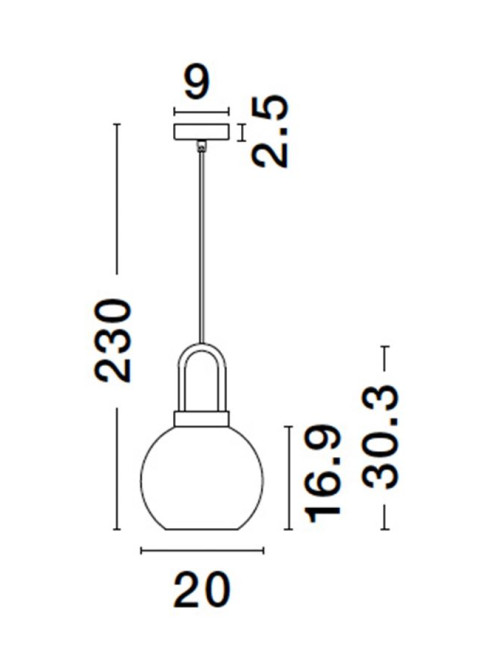 Piekaramā lampa Irvine Ø20