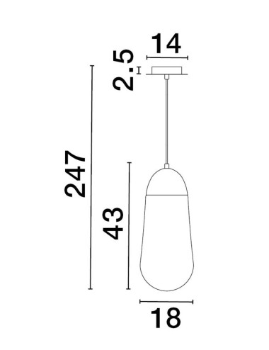 Piekaramā lampa Blaky Ø18