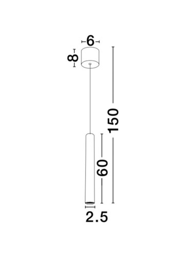 Pakabinamas šviestuvas Ultrathin Ø2,5 LED