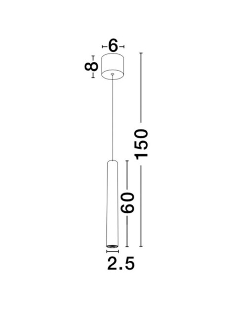 Piekaramā lampa Ultrathin Ø2,5 LED