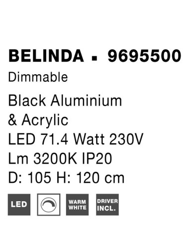 Люстра Belinda Ø105 LED 9695500 | Nova Luce | TavaGaisma.lv/ru