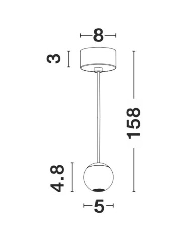 Piekaramā lampa Nocci Ø5 LED 9103212 | Nova Luce | TavaGaisma.lv