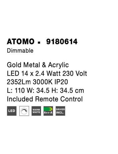 Pendant lamp Atomo LED 9180614 | Nova Luce | TavaGaisma.lv/en