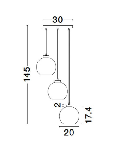 Piekaramā lampa Pamer Ø30