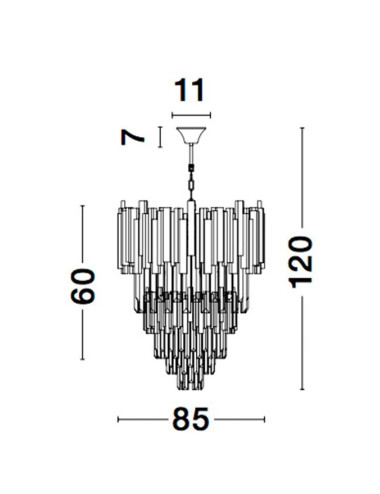 Chandelier Grane Ø85 9050120 | Nova Luce | TavaGaisma.lv/en