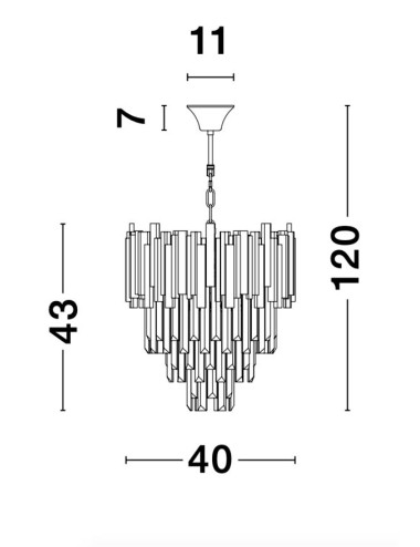 Chandelier Grane Ø40 9181100 | Nova Luce | TavaGaisma.lv/en