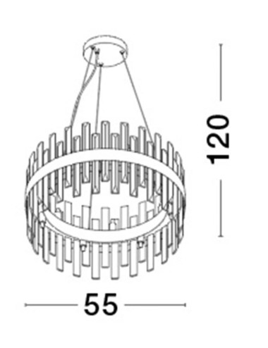 Chandelier Crown Ø55 9695218 | Nova Luce | TavaGaisma.lv/en