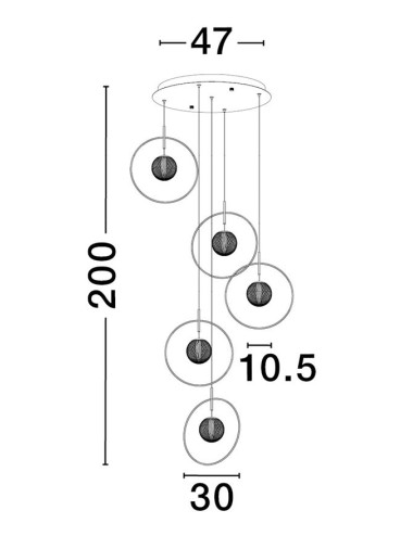 Pendant lamp Atos Ø47 LED