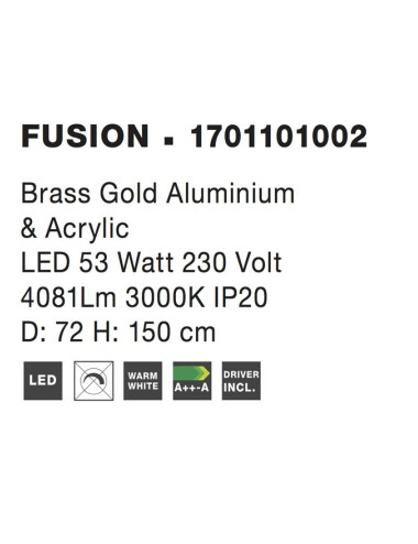 Подвесная лампа Fusion Ø72 LED 1701101002 | Nova Luce | TavaGaisma.lv/ru