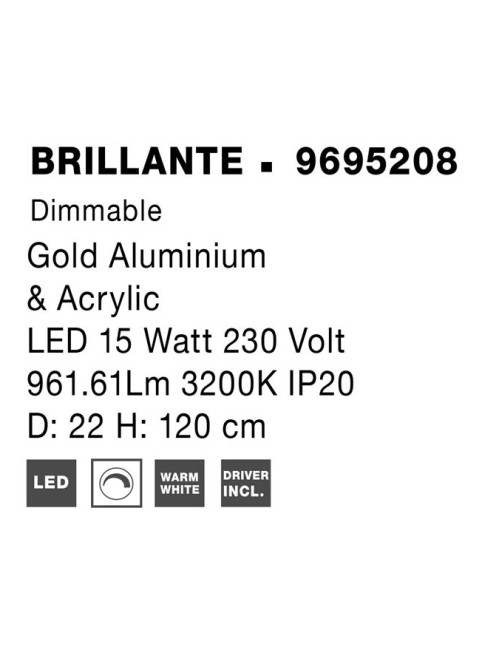 Riippuvalaisin Brillante Ø22 LED