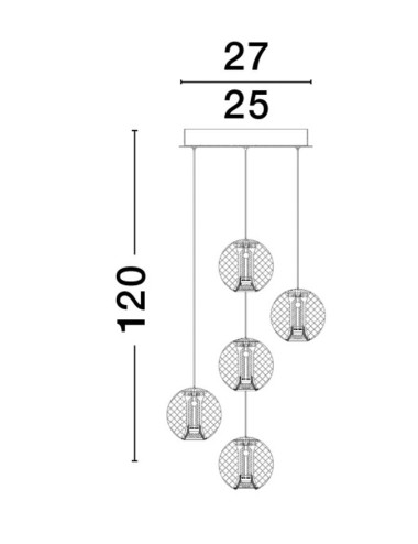 Piekaramā lampa Brillante Ø27 LED 9695209 | Nova Luce | TavaGaisma.lv