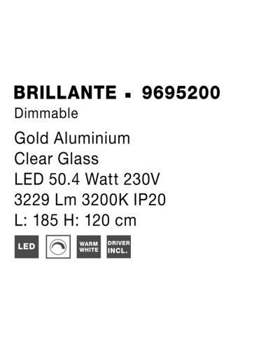 Подвесная лампа Brillante LED 9695200 | Nova Luce | TavaGaisma.lv/ru