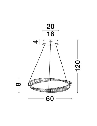 Kattokruunu Aurelia Ø60 LED