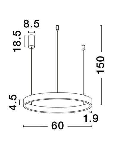 Pendant lamp Elowen Ø60 LED 9345649 | Nova Luce | TavaGaisma.lv/en