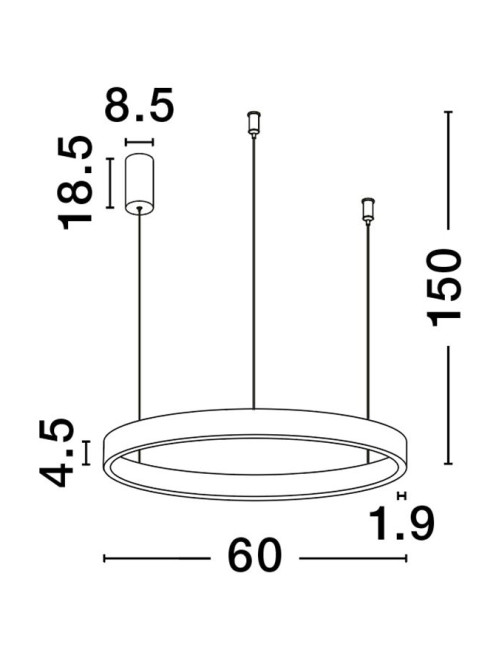 Piekaramā lampa Elowen Ø60 LED