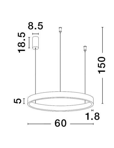 Piekaramā lampa Elowen Ø60 LED