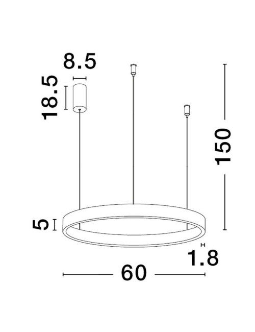 Pendant lamp Elowen Ø60 LED