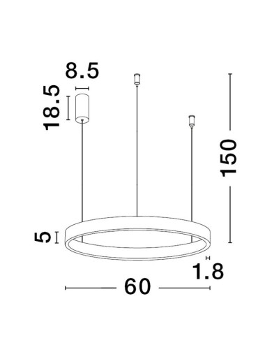 Pakabinamas šviestuvas Elowen Ø60 LED