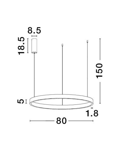 Piekaramā lampa Elowen Ø80 LED