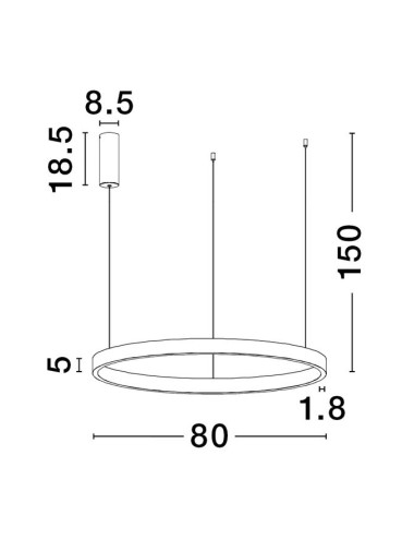 Pendant lamp Elowen Ø80 LED