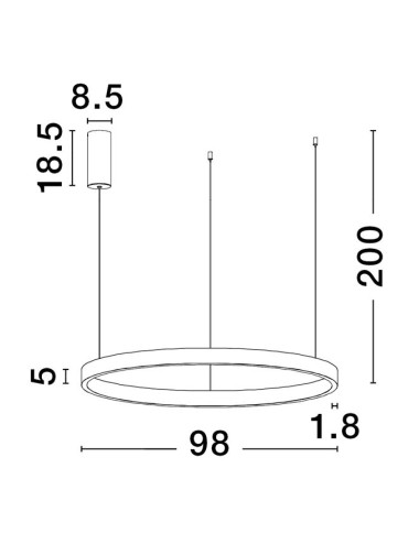 Pendant lamp Elowen Ø98 LED