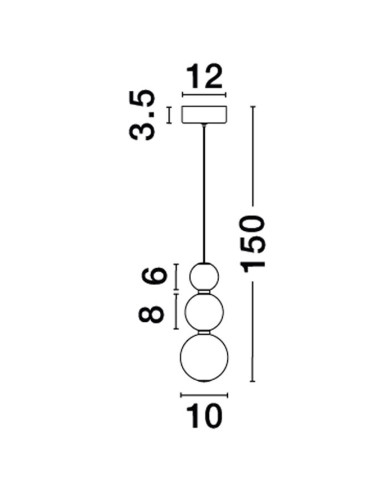 Piekaramā lampa Perla Ø10 LED