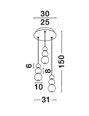 Piekaramā lampa Perla Ø31 LED