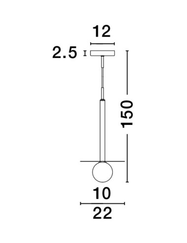 Piekaramā lampa Pielo Ø22